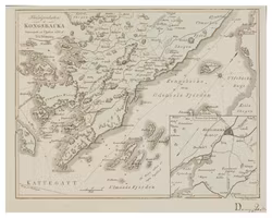 Historisk karta över Kungsbacka, år 1816 (Fri frakt!)