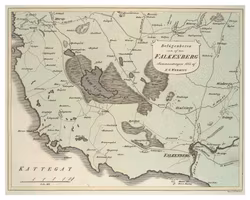 Historisk karta över Falkenberg, år 1813 (Fri frakt!)