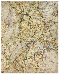 Historisk karta över Köinge och Okome, år 1919-1925 (Fri frakt!)