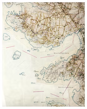 Historisk karta över Bua, år 1919-1925 (Fri frakt!)