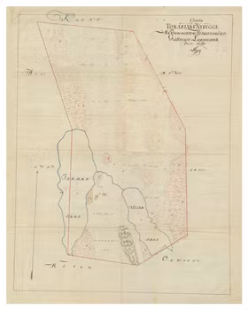 Historisk karta över Torasjärvi, år 1792 (Fri frakt!)
