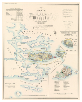 Karta från Vaxholm, år 1857