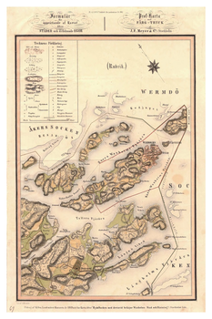 Karta över Vaxholm, år 1851