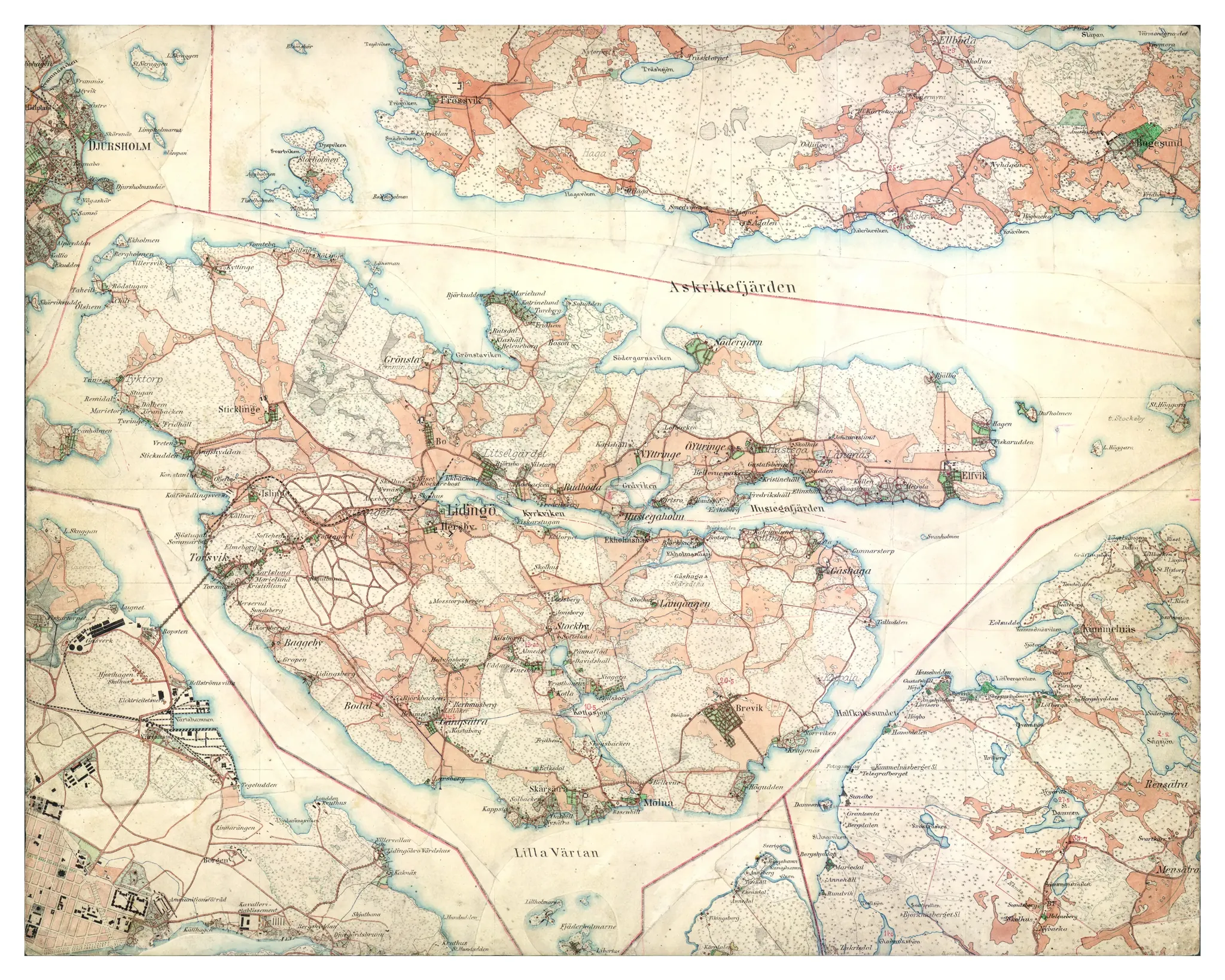 Historisk karta över Lidingö, år 1901-1906 - Historiehemmet