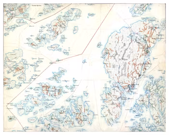 Historisk karta över Möja, år 1901-1906