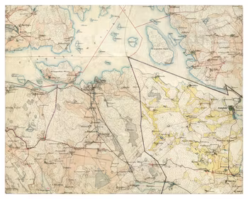 Historisk karta över Gripsholmsviken och Taxinge, år 1897- 1901