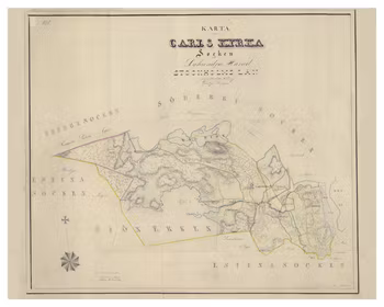Historisk karta över Söderbykarl, år 1852