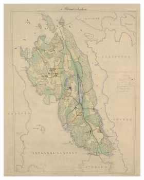 Historisk karta över Munsö, 1800-tal (Fri frakt!)