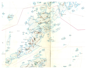Historisk karta över Harö och Storö, år 1901-1906