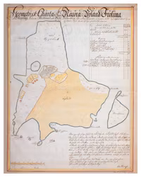 Historisk karta över Norröra, år 1709