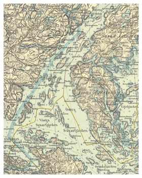 Historisk karta över Bammarbodafjärden, år 1938 (Fri frakt!)