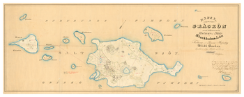 Historisk karta över Gräskö, år 1838 (Fri frakt!)