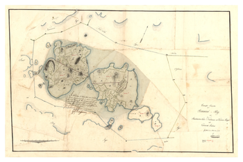 Historisk karta över Stomnarö, år 1833