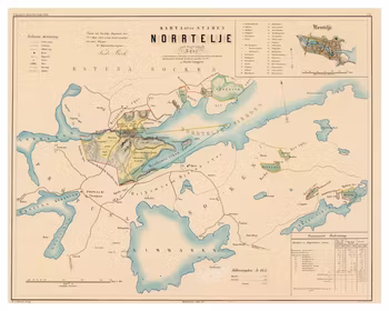 Karta från Norrtälje, år 1857