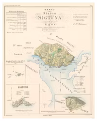 Karta från Sigtuna, år 1857