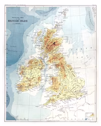 Historisk karta över Storbritannien, år 1887 (Fri frakt!)