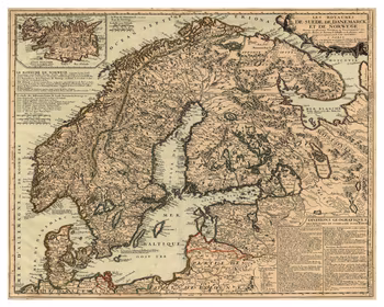 Karta över Norden, ca 1691