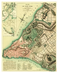 Historisk karta över New York, år 1777 (Fri frakt!)