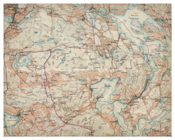 Historisk karta över trakten kring Flen, år 1897-1901 (Fri frakt!)