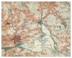 Historisk karta över Nyköping och Sjösa, år 1897-1901 (Fri frakt!)