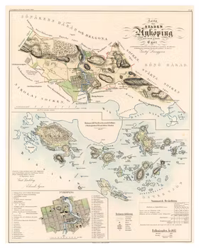 Karta från Nyköping, år 1857