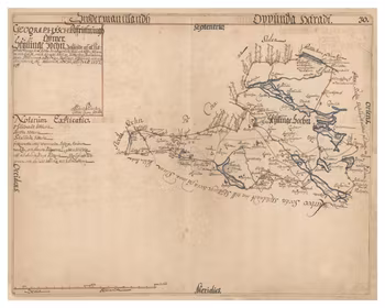 HIstorisk karta över Sköldinge socken, år 1677 (Fri frakt!)