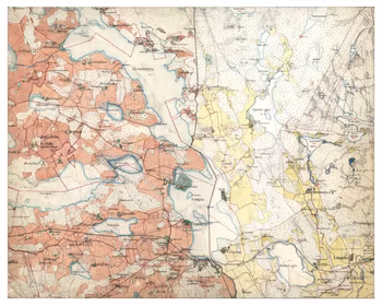 Historisk karta över Gnesta, ca år 1900.