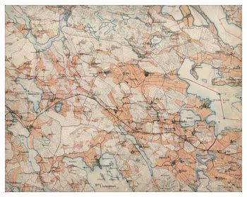 Historisk karta över Björnlunda och Stjärnhov, år 1897-1901 (Fri frakt!)