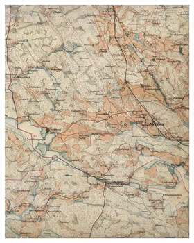 Historisk karta över Mellösa, 1897-1901 (Fri frakt!)