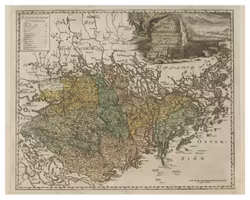 Historisk karta över Södermanland, år 1743 (Fri frakt!)