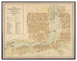 Historisk karta över Eskilstuna, år 1890