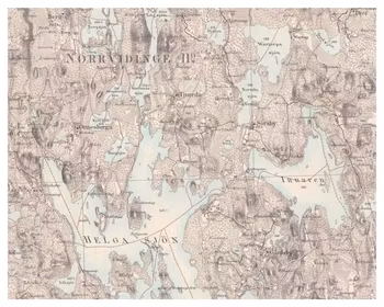 Historisk karta över Rottne, år 1873 (Fri frakt!)