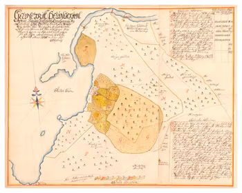 Historisk karta över Braås, år 1696 (Fri frakt!)