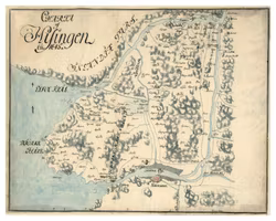 Historisk karta över Hisingen, år 1645 (Fri frakt!)