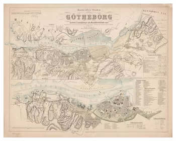 Karta från Göteborg, år 1855