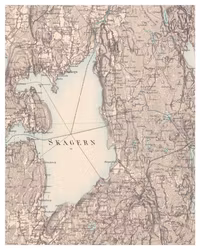 Historisk karta över Finnerödja och Skagern, år 1888