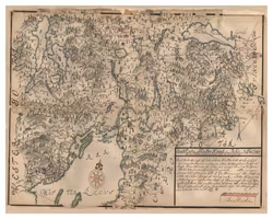 Historisk karta över Askersunds socken, år 1688. (Fri frakt!)