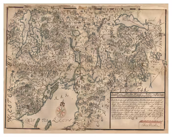 Historisk karta över Askersunds socken, år 1688. (Fri frakt!)