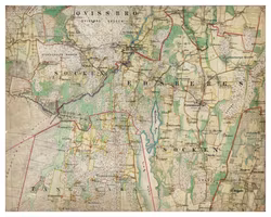 Historisk karta över trakten Fjugesta, år 1864-1867 (Fri frakt!)