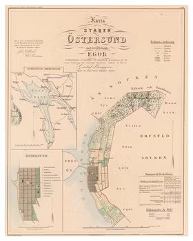 Karta från Östersund, år 1857