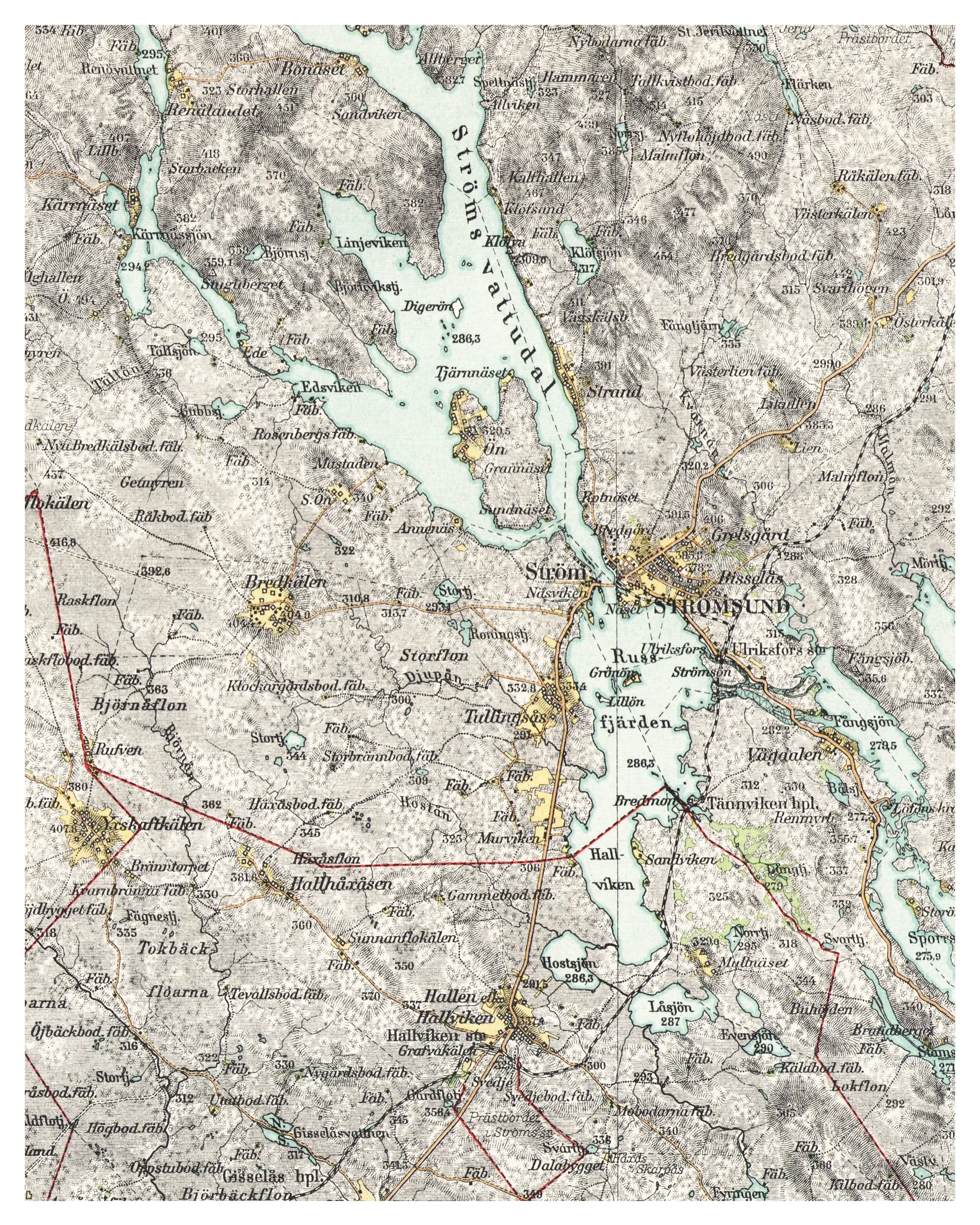 Historisk karta över Strömsund, år 1912 - Historiehemmet