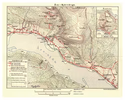 Historisk turistkarta över Åre, år 1902. (Fri frakt!)