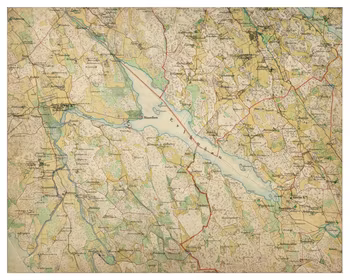 Historisk karta över Grebo, Vist och Sturefors, år 1868-1877 (Fri frakt!)
