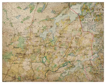 Historisk karta över Tjällmo, 1868-1877 (Fri frakt!)