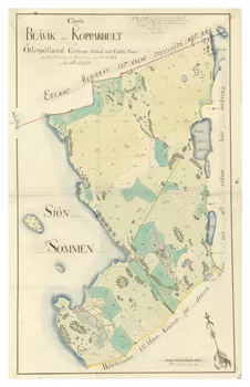 Historisk karta över Blåvik, år 1808 (Fri frakt!)