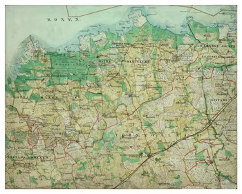 Historisk karta över Östra Harg, år 1868-1877 (Fri frakt!)