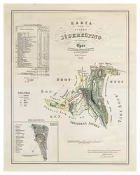 Historisk karta över Söderköping, år 1854