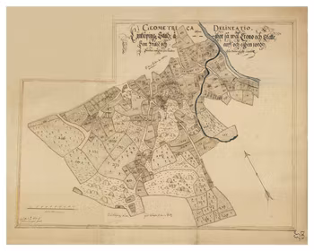 Historisk karta över Linköping, år 1639 (Fri frakt!)