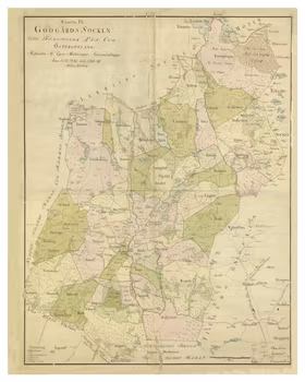 Historisk karta över Godegård, år 1778. (Fri frakt!)