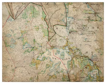 Historisk karta över Ljusfallshammar, år 1868-1877 (Fri frakt!)